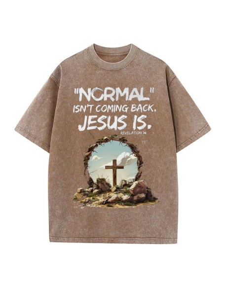 Normal Isn't Coming Back Christian Washed T-Shirt