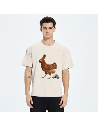 Easter Bunny Laying Eggs Washed T-Shirt
