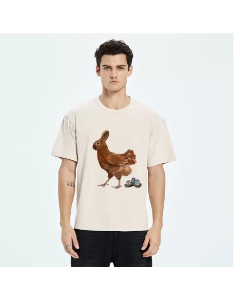 Easter Bunny Laying Eggs Washed T-Shirt