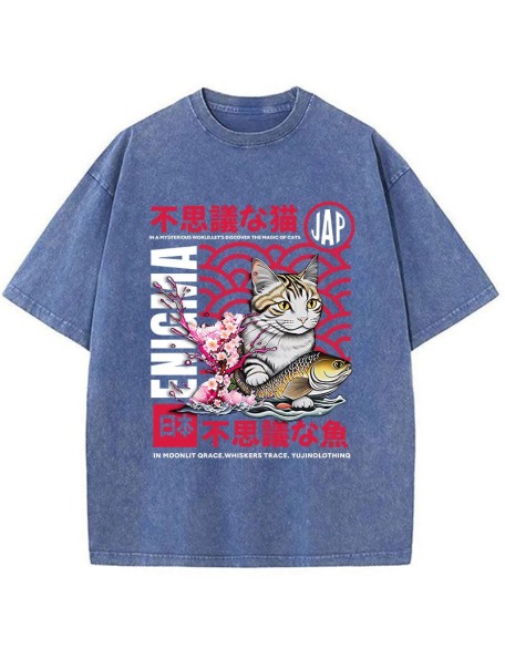 Magic Of Cats Sakura Washed T-Shirt