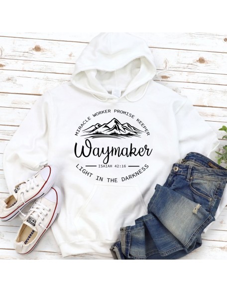 Waymaker Miracle Worker Promise Keeper Christian Hoodie