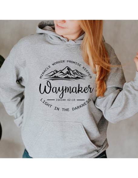 Waymaker Miracle Worker Promise Keeper Christian Hoodie
