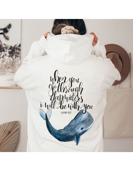 When You Got Through Deep Waters I Will Be With You Isaiah 43:2 Christian Hoodie