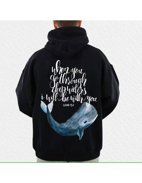 When You Got Through Deep Waters I Will Be With You Isaiah 43:2 Christian Hoodie