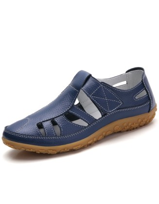 Women Hollow Flat Breathable Soft Sports Sandals