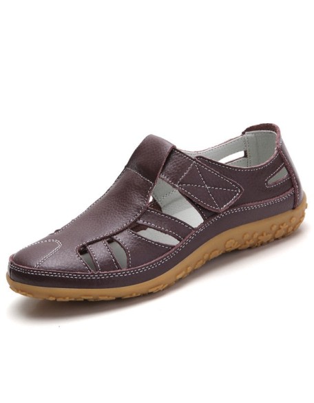 Women Hollow Flat Breathable Soft Sports Sandals