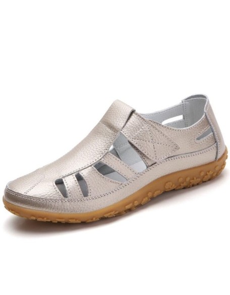 Women Hollow Flat Breathable Soft Sports Sandals