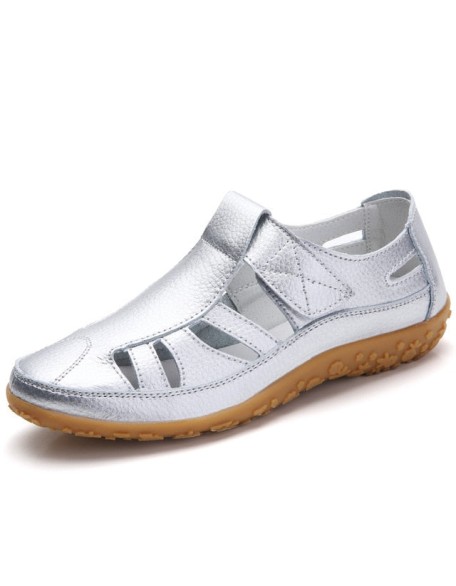 Women Hollow Flat Breathable Soft Sports Sandals