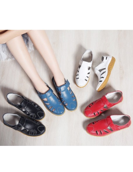 Women Hollow Flat Breathable Soft Sports Sandals