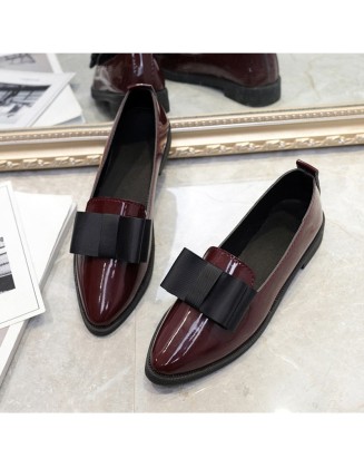 Autumn Flats Bowtie Slip On Loafers Shoes