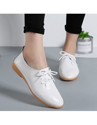 Genuine Leather Loafers Moccasins Soft Pointed Toe Casual Shoes