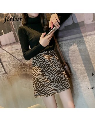 Zebra Print Mini Skirt High Waist Skirt