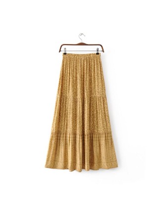 Leopard Maxi Boho Cotton Sexy Long Skirt Geometric Pattern Bohemian