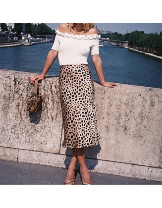 Wrap Ruffles A Line High Waist Skirt