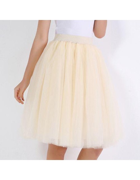 Party Train Puffy 5Layer 60CM Fashion Tulle Skirt