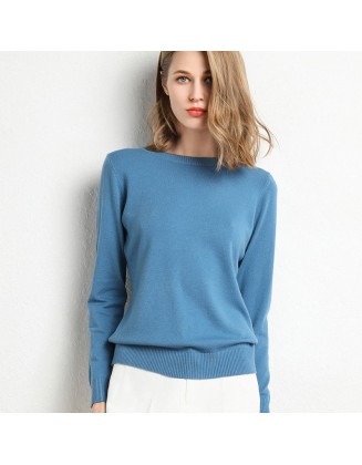 long-sleeved Knitted Pullovers Shirt Female Tops