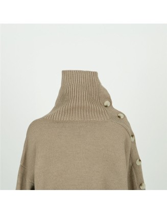 Sweater Strapless Button Korean Fashion Pullover Tops