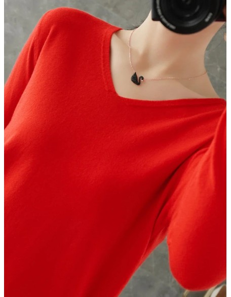V-neck Knitted Pullovers Loose Bottoming Shirt Fashion Jumper Sweater