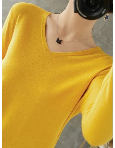 V-neck Knitted Pullovers Loose Bottoming Shirt Fashion Jumper Sweater