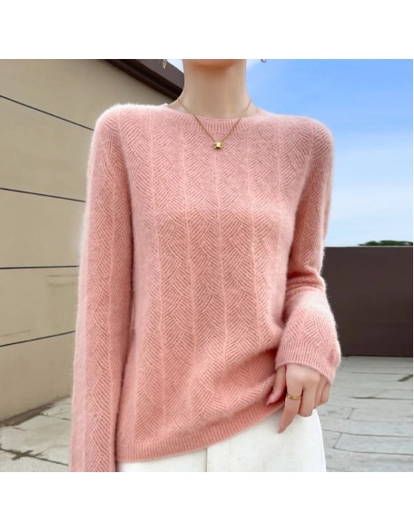 Autumn sweater women's O-neck pullover knit shirt top