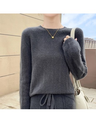 Autumn sweater women's O-neck pullover knit shirt top