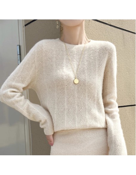 Autumn sweater women's O-neck pullover knit shirt top