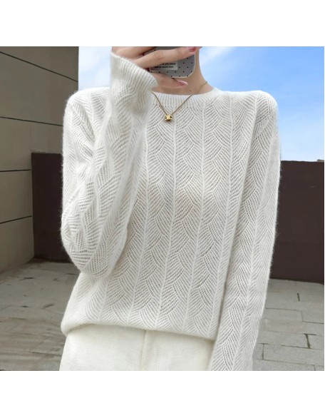 Autumn sweater women's O-neck pullover knit shirt top
