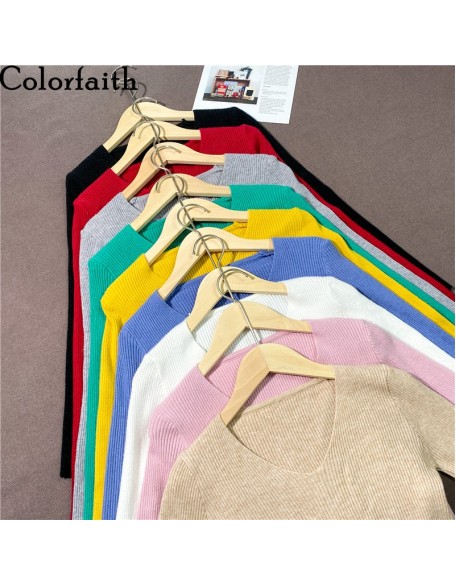 Pullover V-Neck Minimalist Bottoming Pink Tops Multi Colors