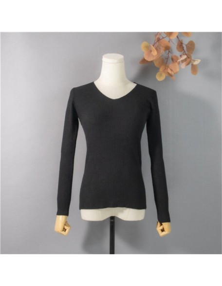 Pullover V-Neck Minimalist Bottoming Pink Tops Multi Colors