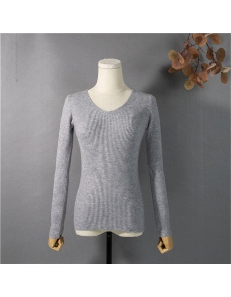 Pullover V-Neck Minimalist Bottoming Pink Tops Multi Colors