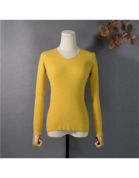 Pullover V-Neck Minimalist Bottoming Pink Tops Multi Colors