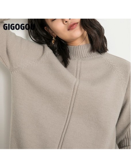 Vertical Stripe Women Sweaters Thick Warm Cashmere Turtleneck