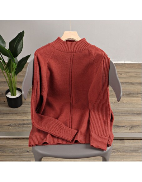 Vertical Stripe Women Sweaters Thick Warm Cashmere Turtleneck