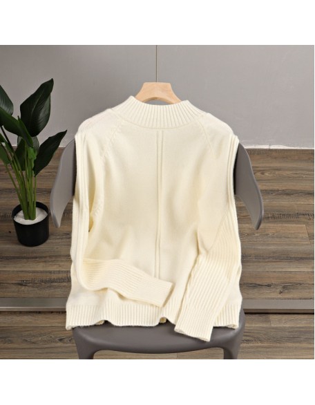 Vertical Stripe Women Sweaters Thick Warm Cashmere Turtleneck