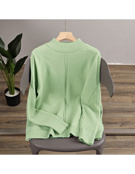 Vertical Stripe Women Sweaters Thick Warm Cashmere Turtleneck